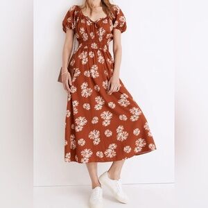 Madewell | Sophia Dress | Linen Blend Floral | Midi Length | Women’s XS
